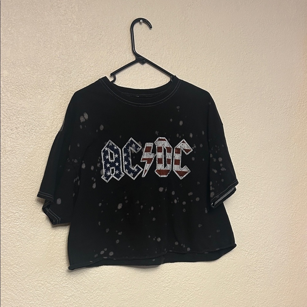 AC/DC Black and White Speckled Tee